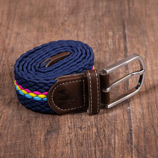 Swole Panda Woven Belt in Neon Fine Stripe