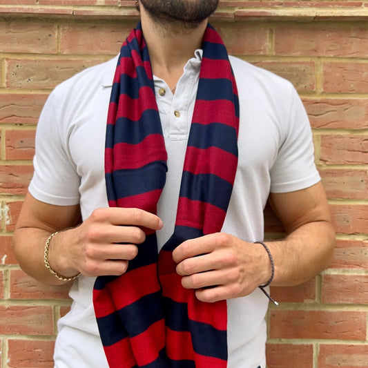Swole Panda Burgundy Red Stripe Bamboo Scarf