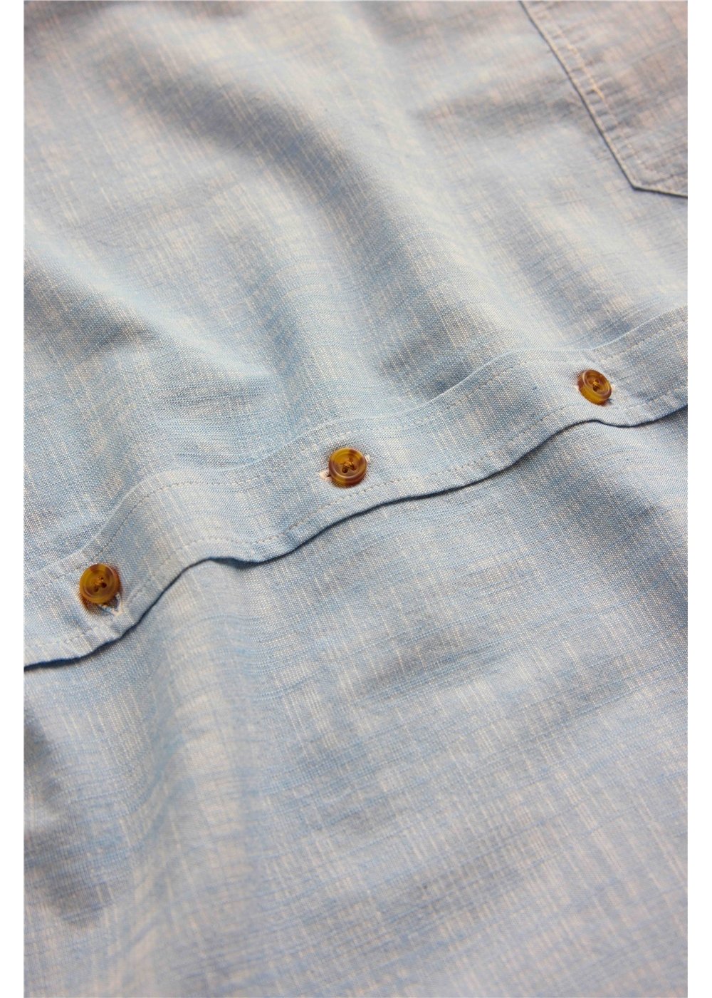 Vissla Far Away Eco Long Sleeve Organic Cotton Shirt in Faded Denim for Men