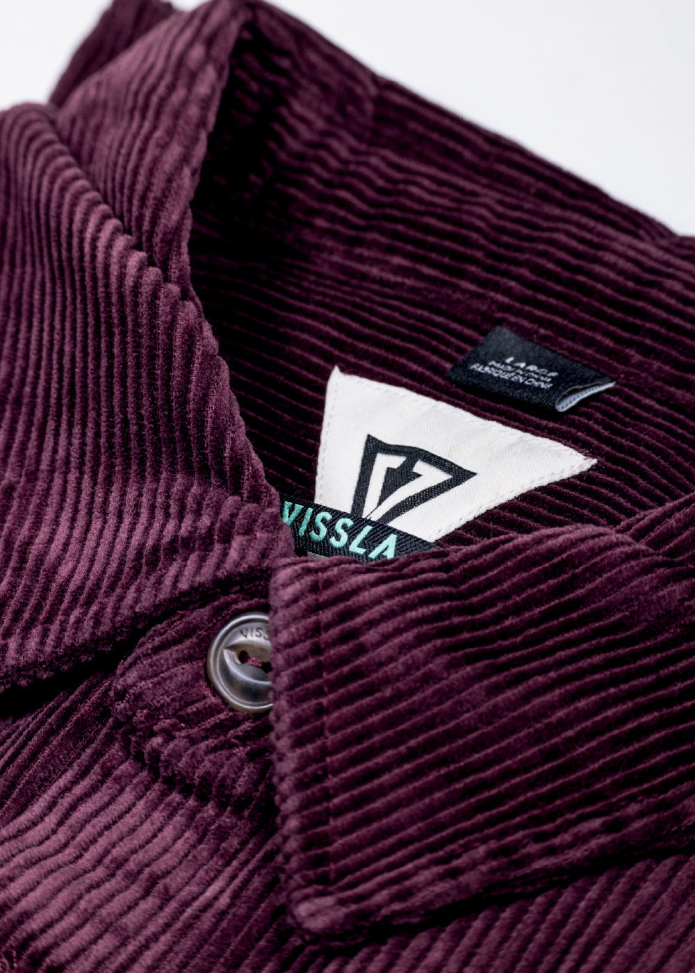 Vissla Blinker Organic Cotton Corduroy Shirt for Men in Burgundy and Bronze