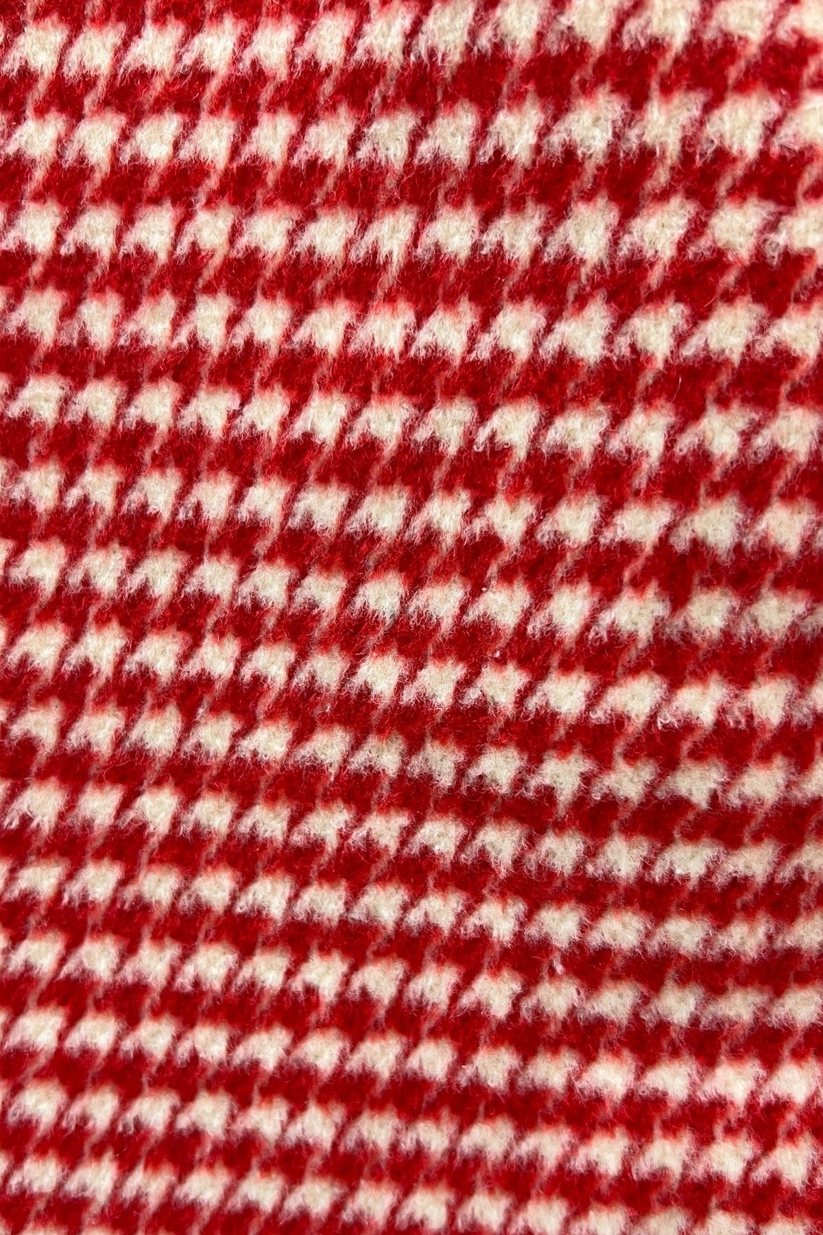 Dryden Herringbone Red And White Collar Coat