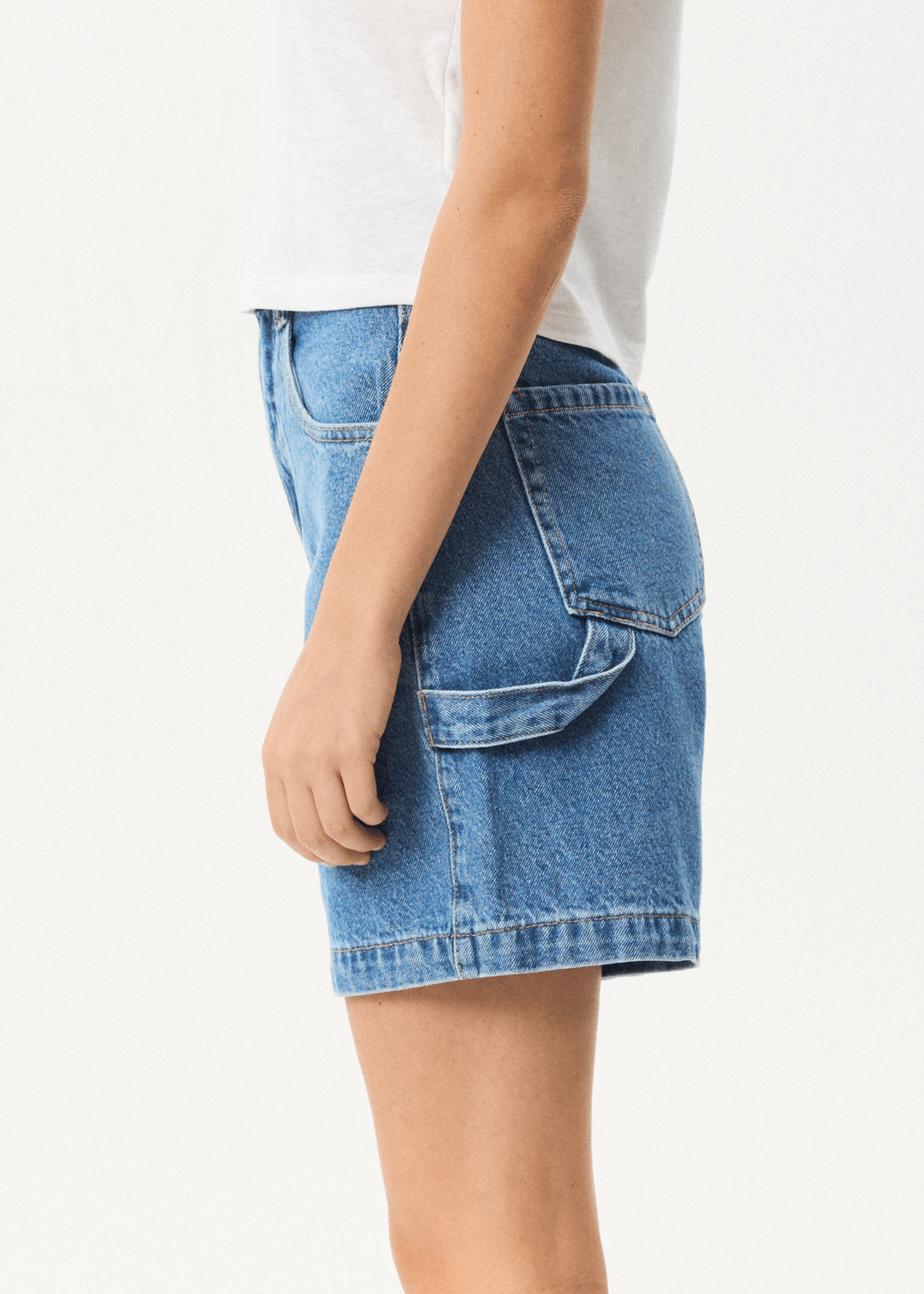 The Afends Emilie Denim Workwear Short