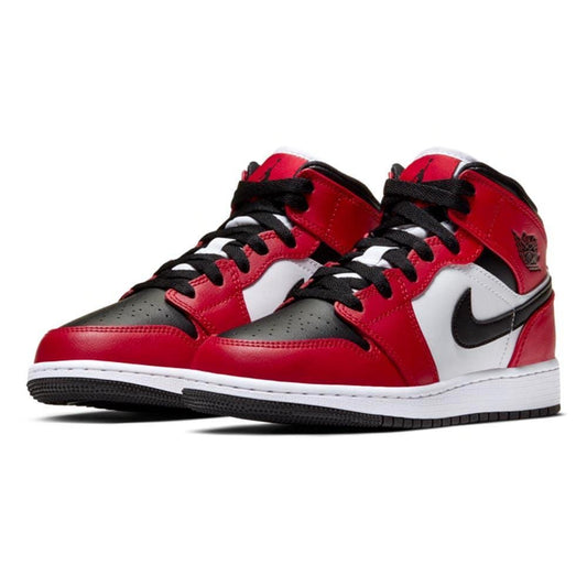 Air Jordan 1 Mid GS 'Chicago Black Toe' - Bascora