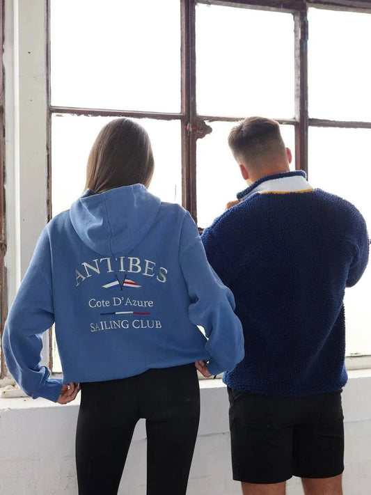 Antibes Heavyweight Hoodie – Blue - Bascora