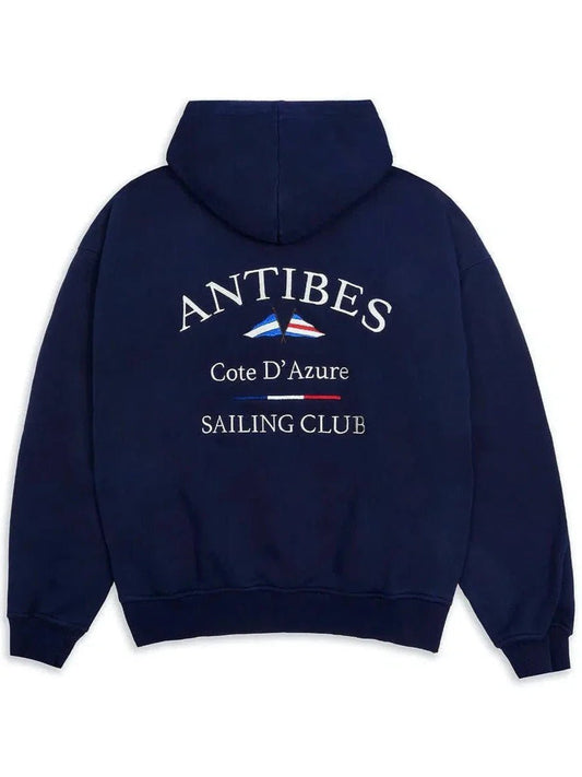 Antibes Heavyweight Hoodie Navy - Bascora