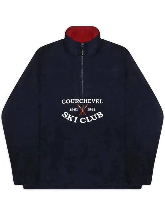Courchevel Ski Club Fleece – Quarter Zip Navy - Bascora