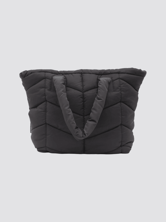 Fine White Line Padded Tote Bag - Bascora