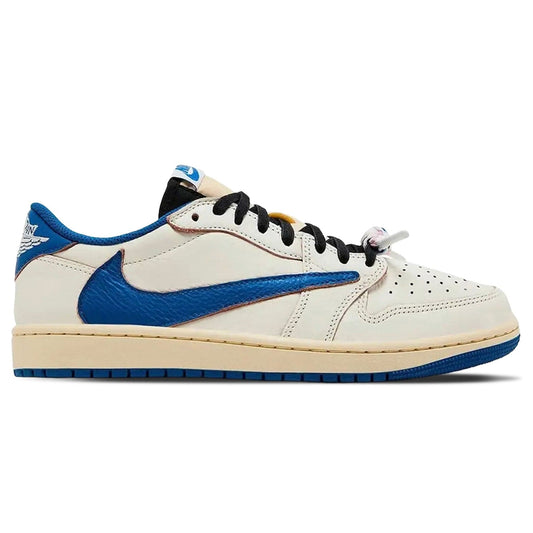 Fragment Design x Travis Scott x Air Jordan 1 Retro Low OG 'White Blue' - Bascora