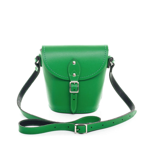 Handmade Leather Barrel Bag - Green - Bascora