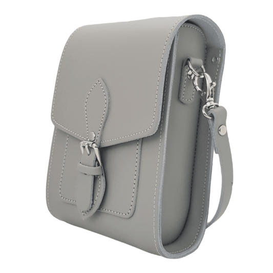 Handmade Leather Festival Phone Bag - Ghost Grey - Bascora