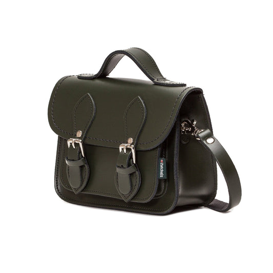 Handmade Leather Micro Satchel Ivy Green | Bascora