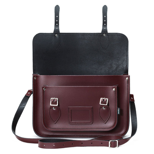 Handmade Leather Satchel – Marsala Red - Bascora