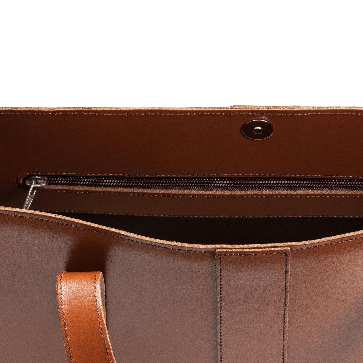 Handmade Leather Shopper – Chestnut - Bascora
