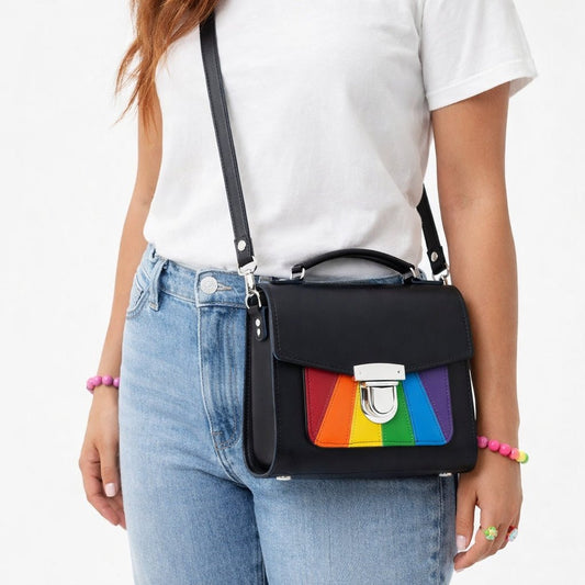 Handmade Leather Sugarcube Handbag - Pride - Bascora