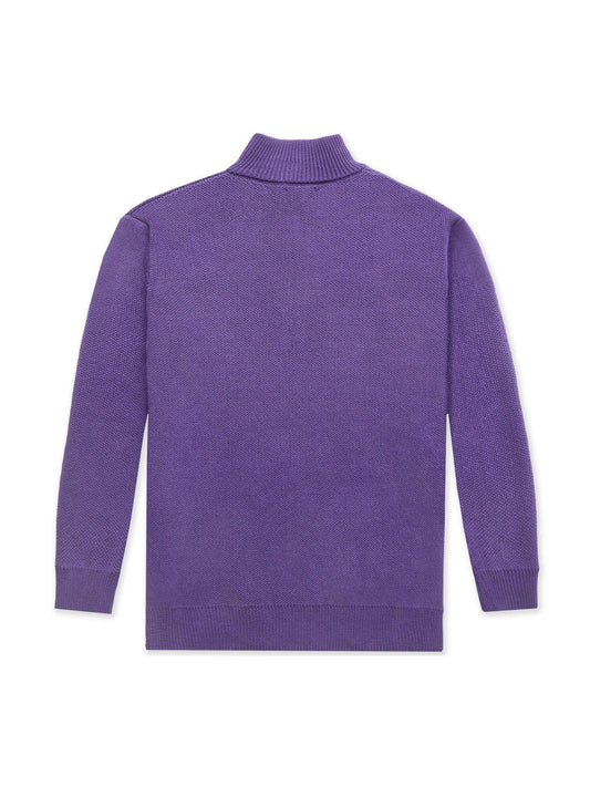 Knit 1/4 Zip Purple - Bascora