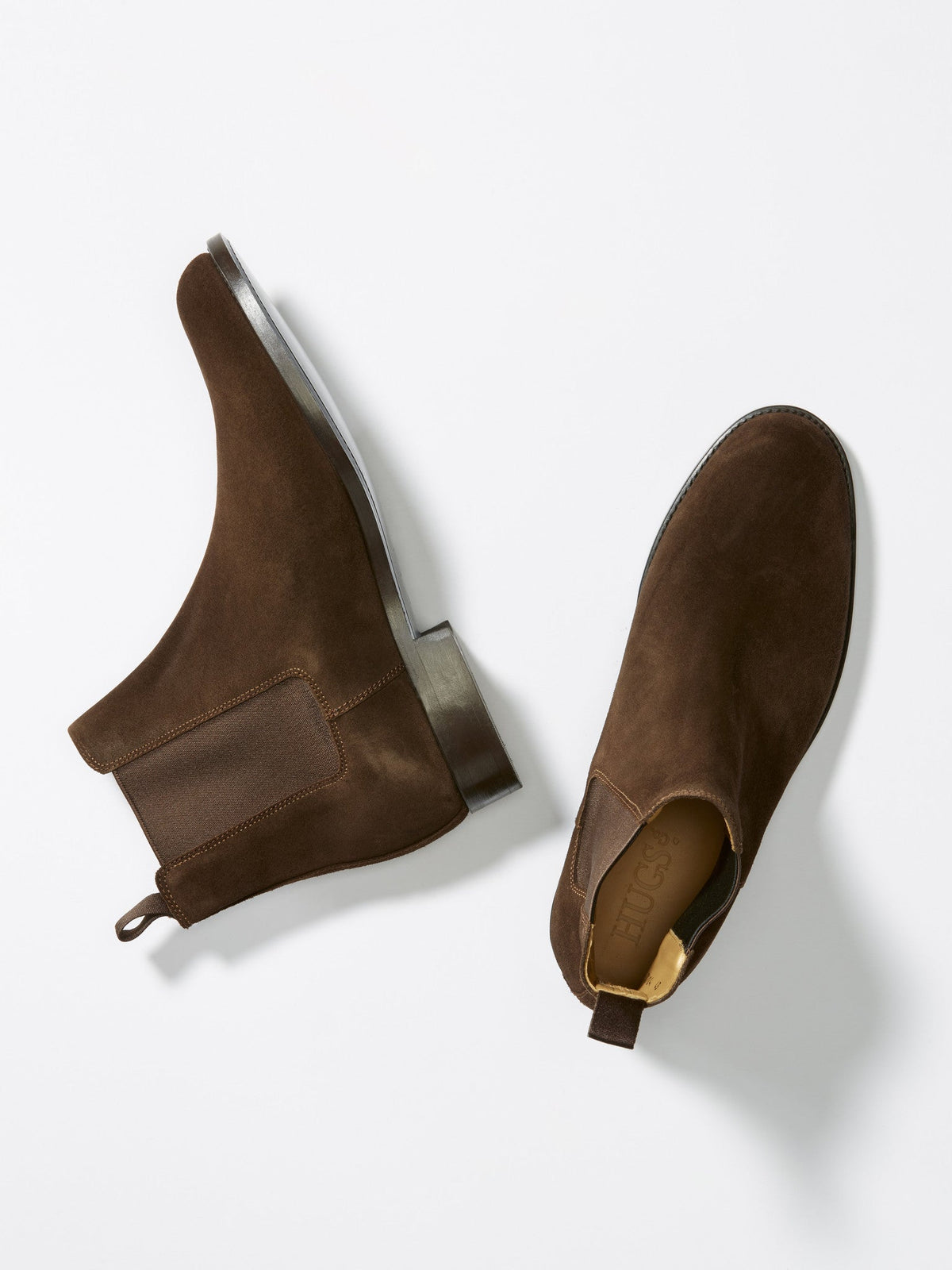 Hugs & Co. Brown Suede Chelsea Boots with Goodyear Welted Leather Sole for Men