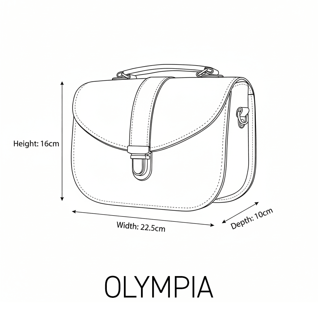 Olympia Handmade Leather Bag - Pillar Box Red - Bascora