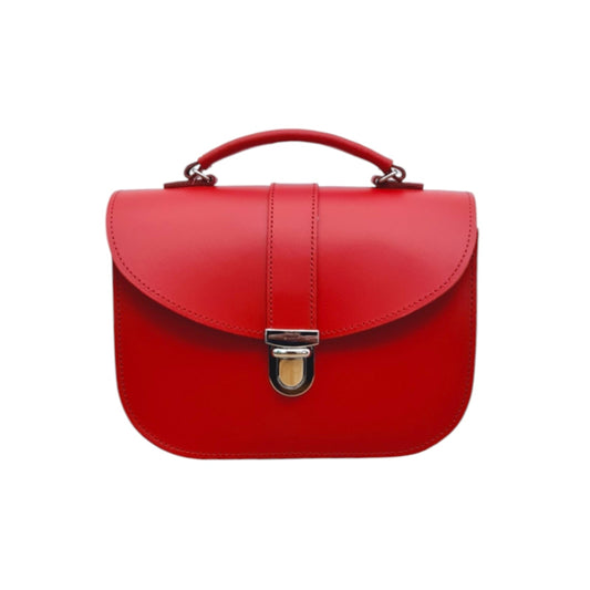 Olympia Handmade Leather Bag - Pillar Box Red - Bascora