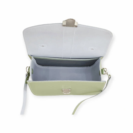 Olympia Handmade Leather Bag - Sage Green - Bascora