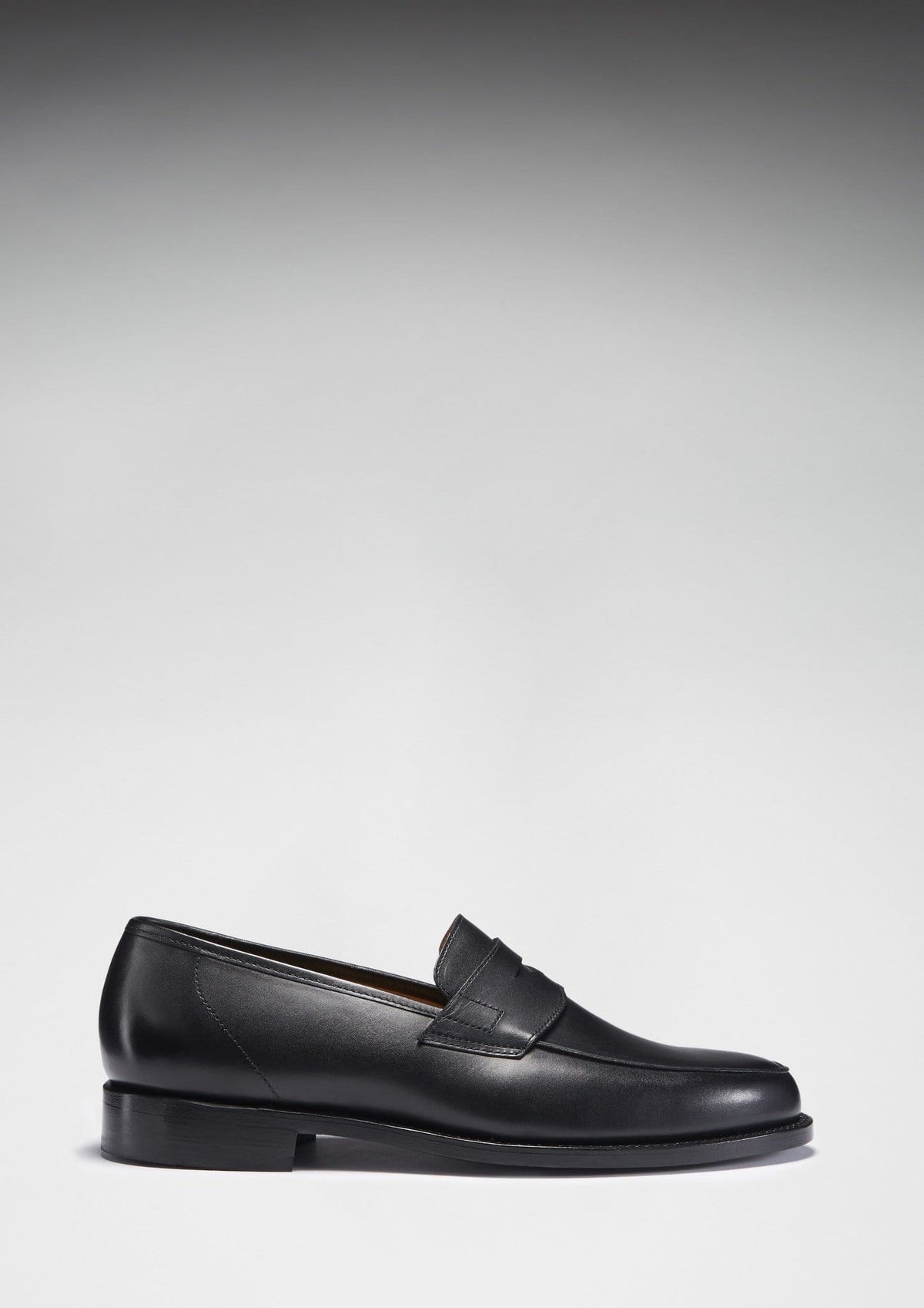 Hugs & Co. Black Leather Loafers with Goodyear Welted Leather Sole for Men