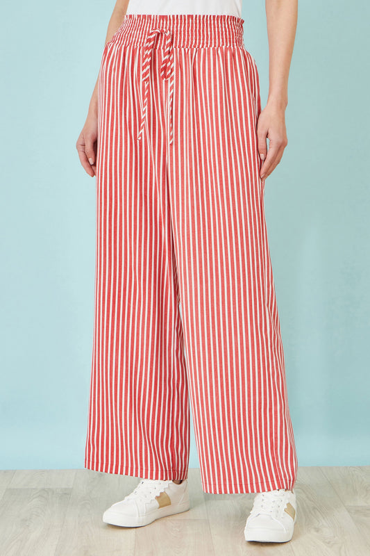 Red Stripe Relaxed Trousers - Bascora