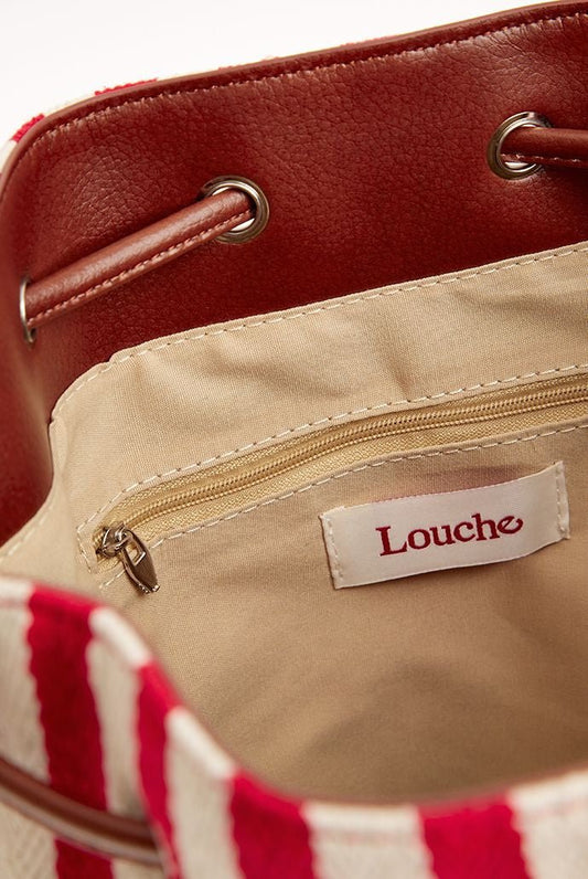 Southampton Red & White Stripe Bucket Bag - Bascora