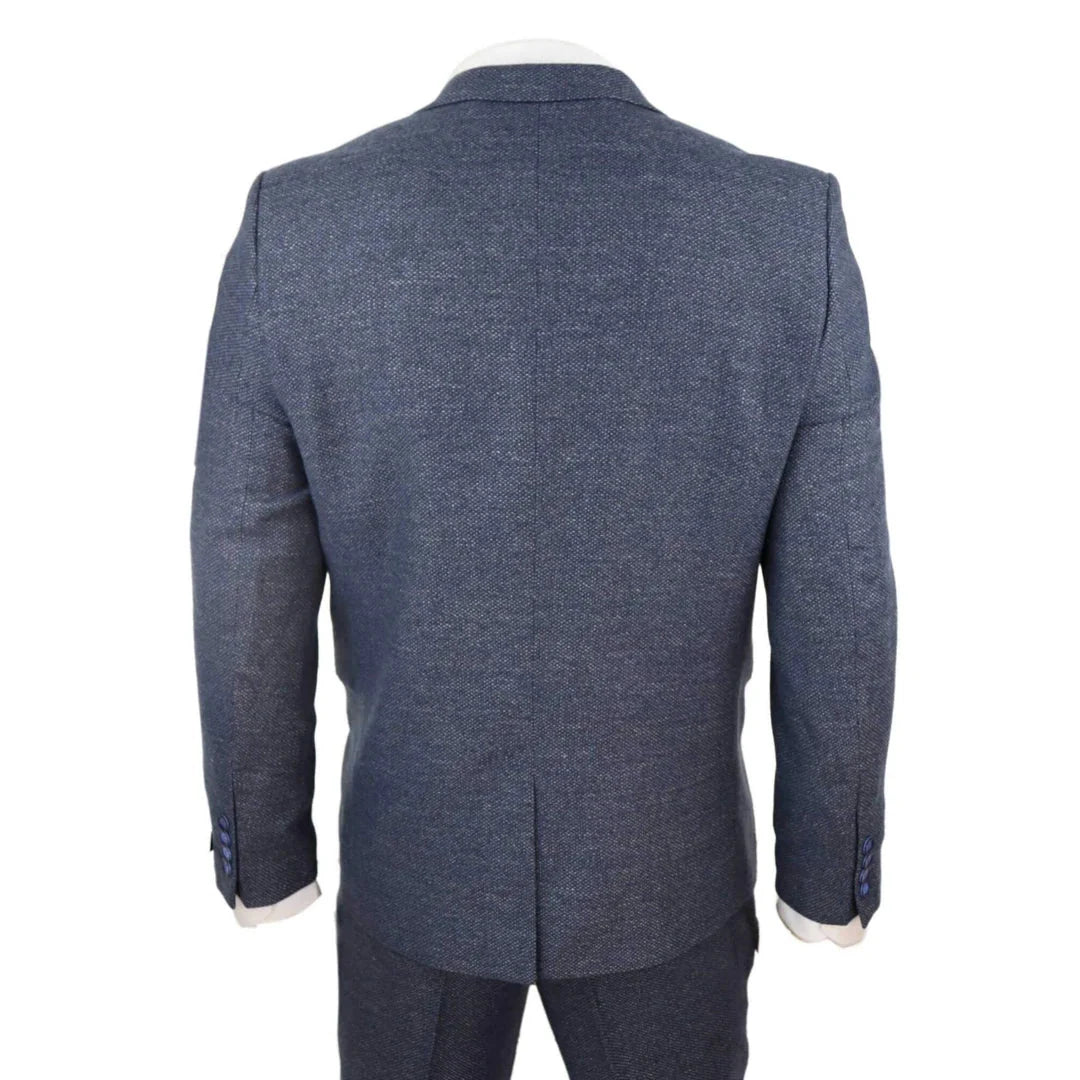 Men's Wool Herringbone Tweed Double Breasted Waistcoat 3 Piece 1920s Suit