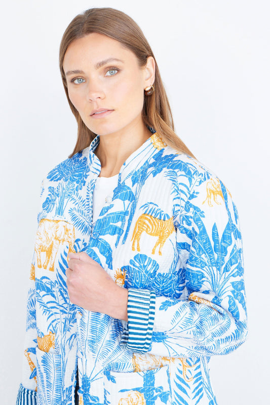 The Blue Jungle – Reversible Cotton Quilted Jacket - Bascora
