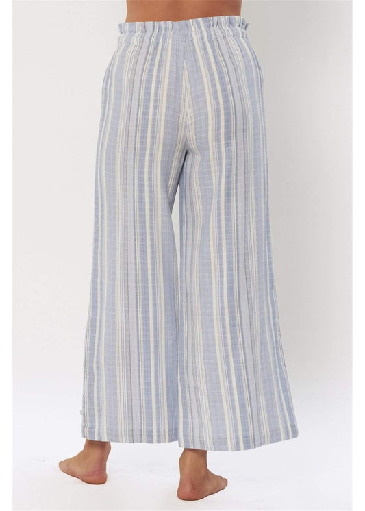 back off woman wearing striped relaxed women’s trouser