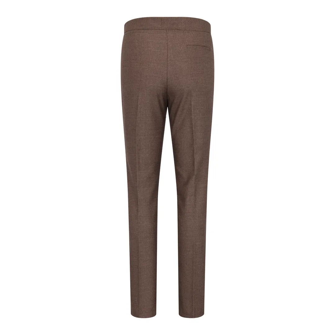 Women's Brown 3 Piece Prince of Wales Check Suit