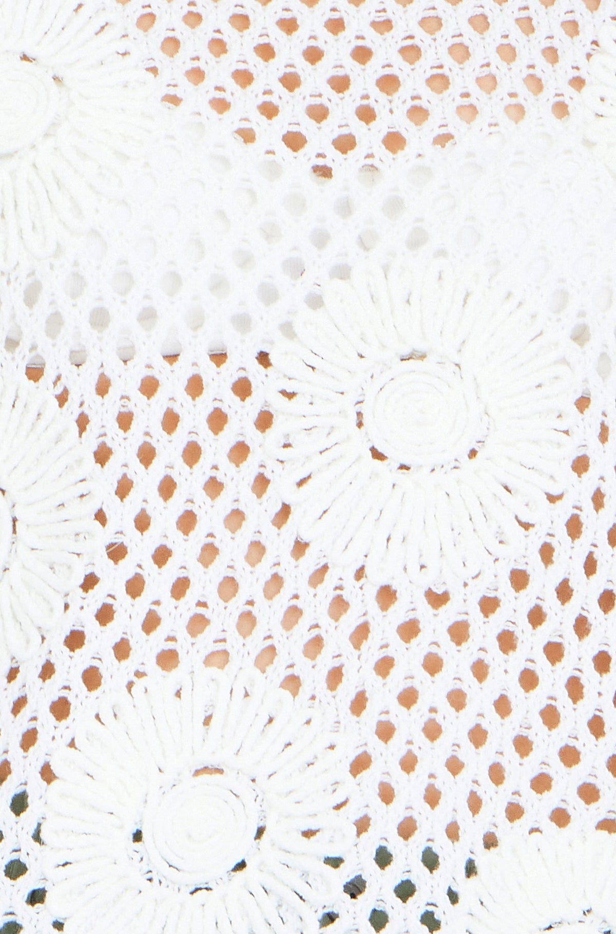 White Flower Crochet Jumper - Bascora