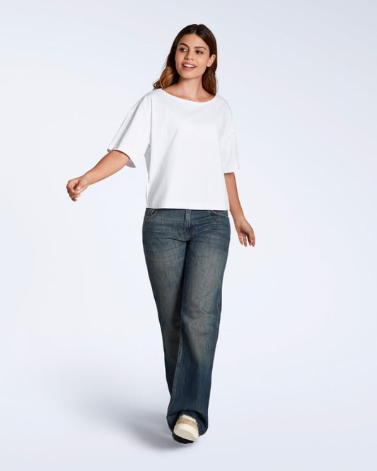 Wide Boat Neck Organic T-Shirt - Bascora