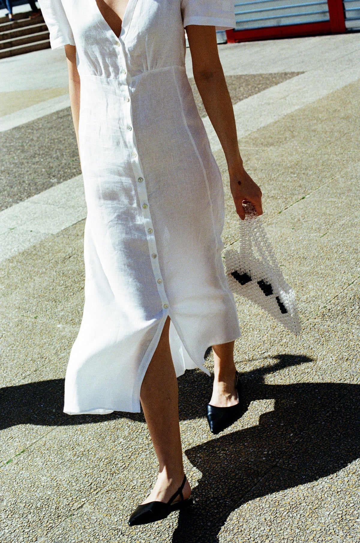 Má + Lin Daisy Linen Dress - White