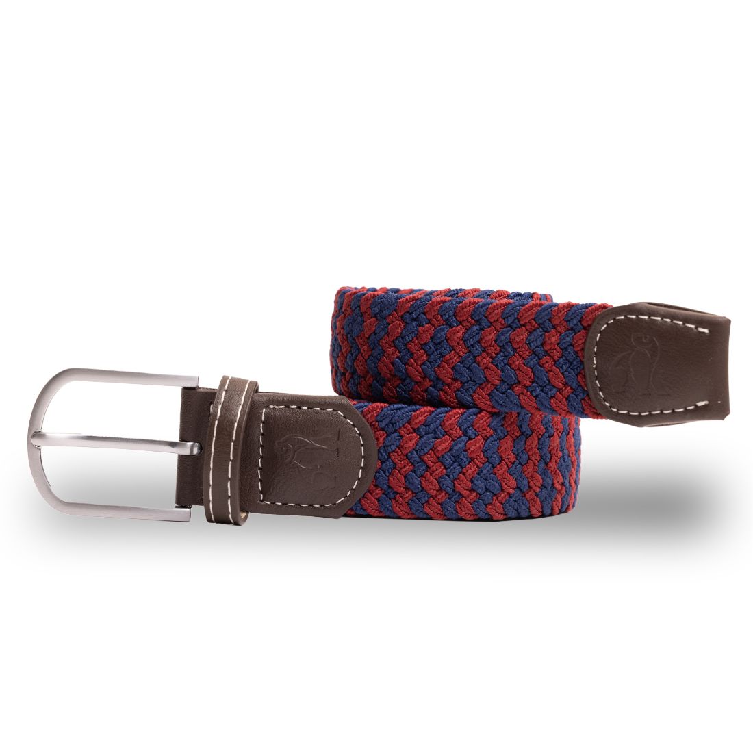 Swole Panda Recycled Woven Belt in Burgundy Zigzag