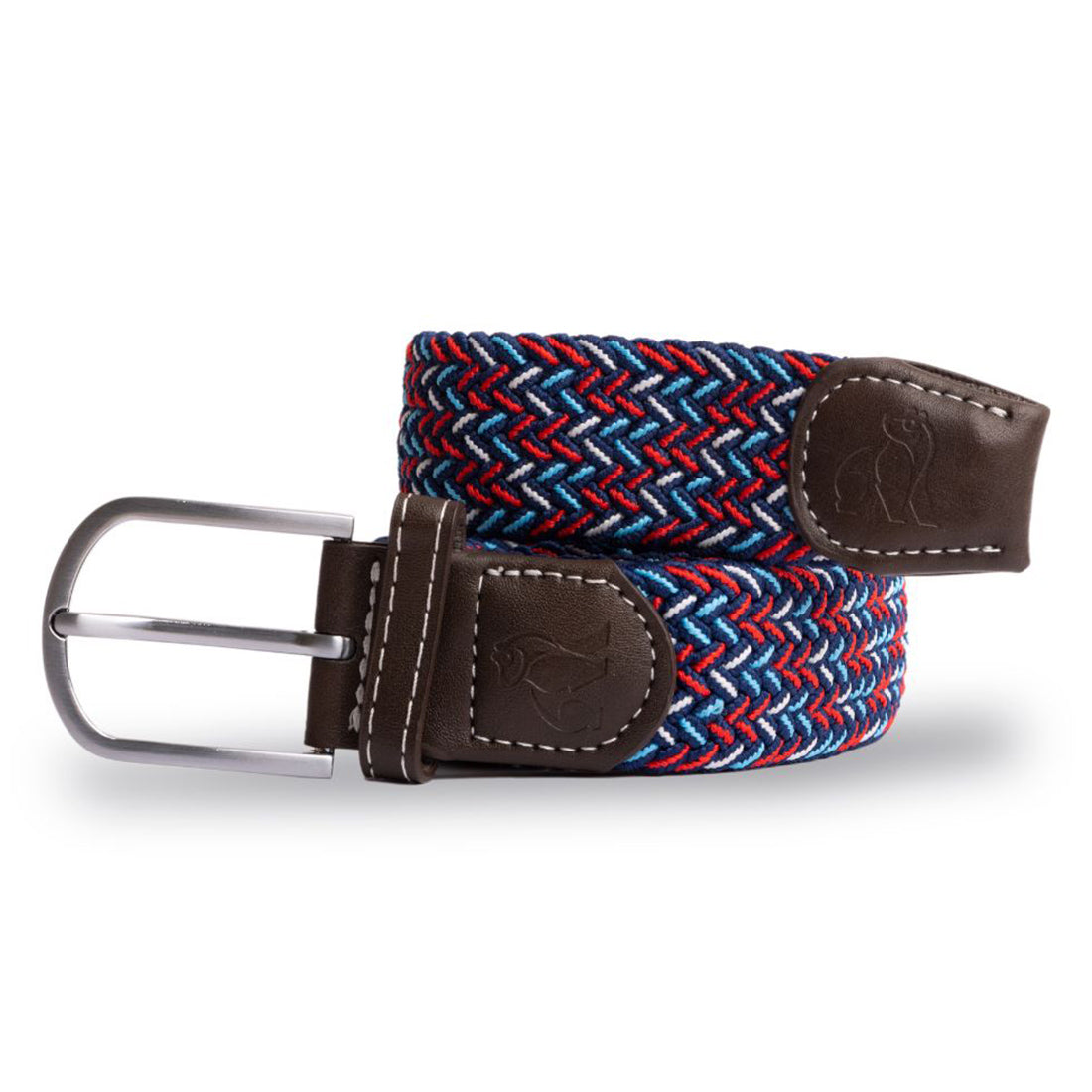 Swole Panda Recycled Woven Belt in Blue, Red and White Dot