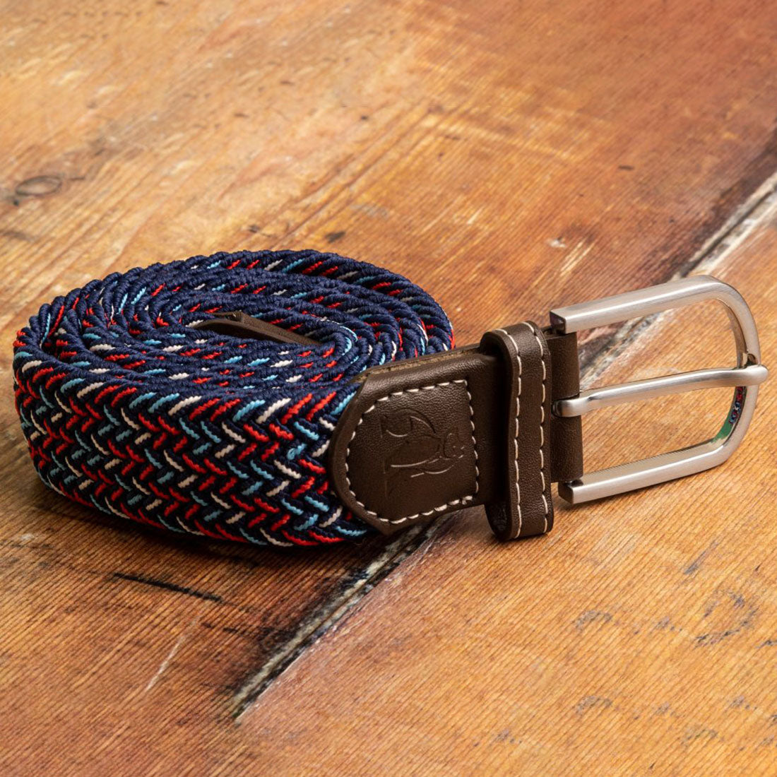 Swole Panda Recycled Woven Belt in Blue, Red and White Dot