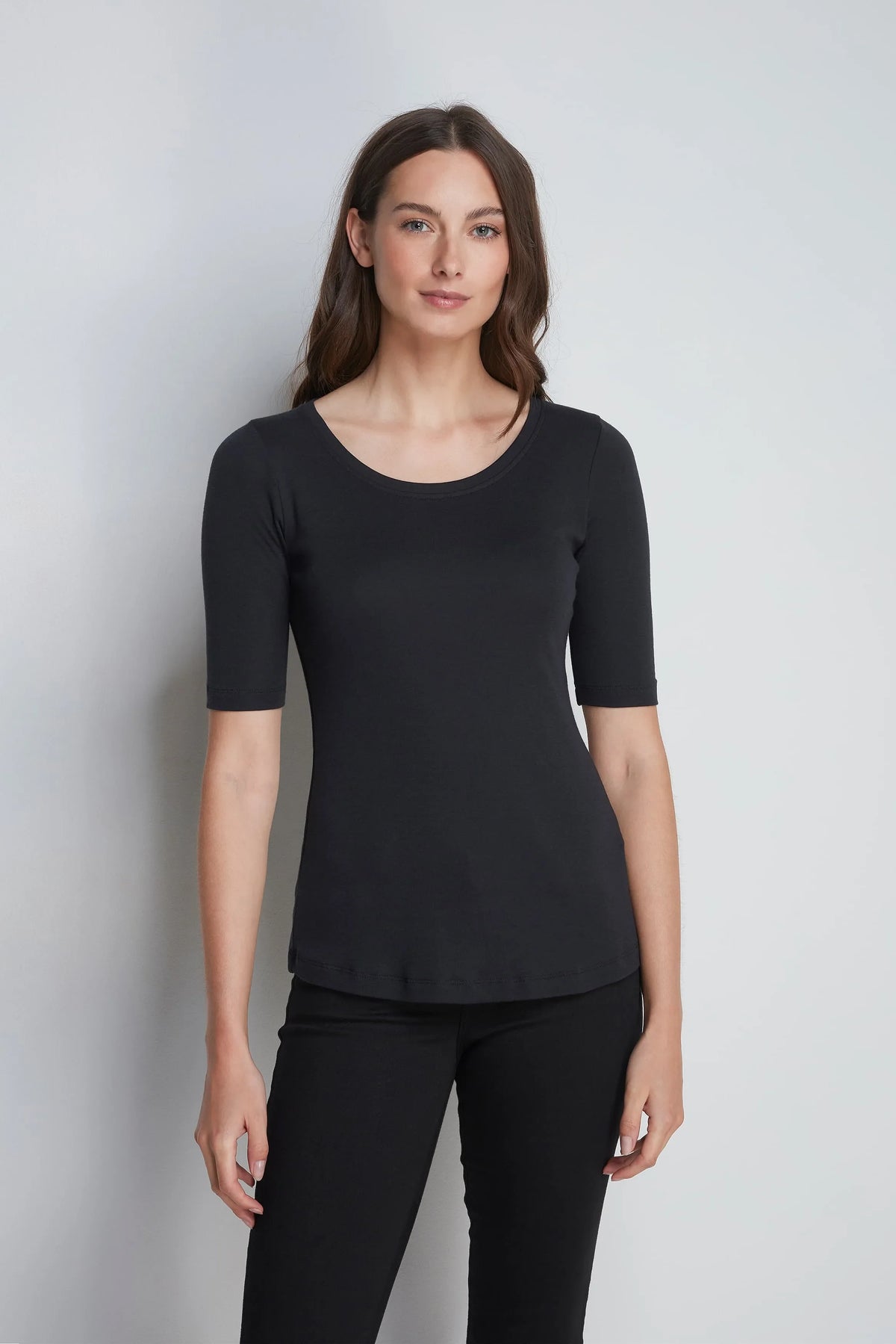 Lavender Hill Clothing Half Sleeve Cotton Modal Scoop Neck T-Shirt