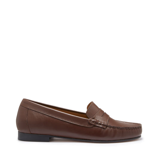 Hugs & Co. Women's Brown Leather Penny Loafers