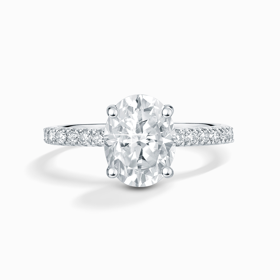 Vianne Jewellery 2ct Oval Moissanite Engagement Ring with Pavé Band in Sterling Silver