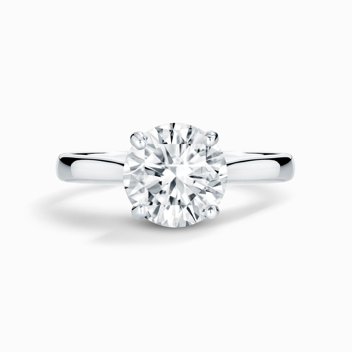Vianne Jewellery 2ct Round Solitaire Moissanite Engagement Ring in Sterling Silver