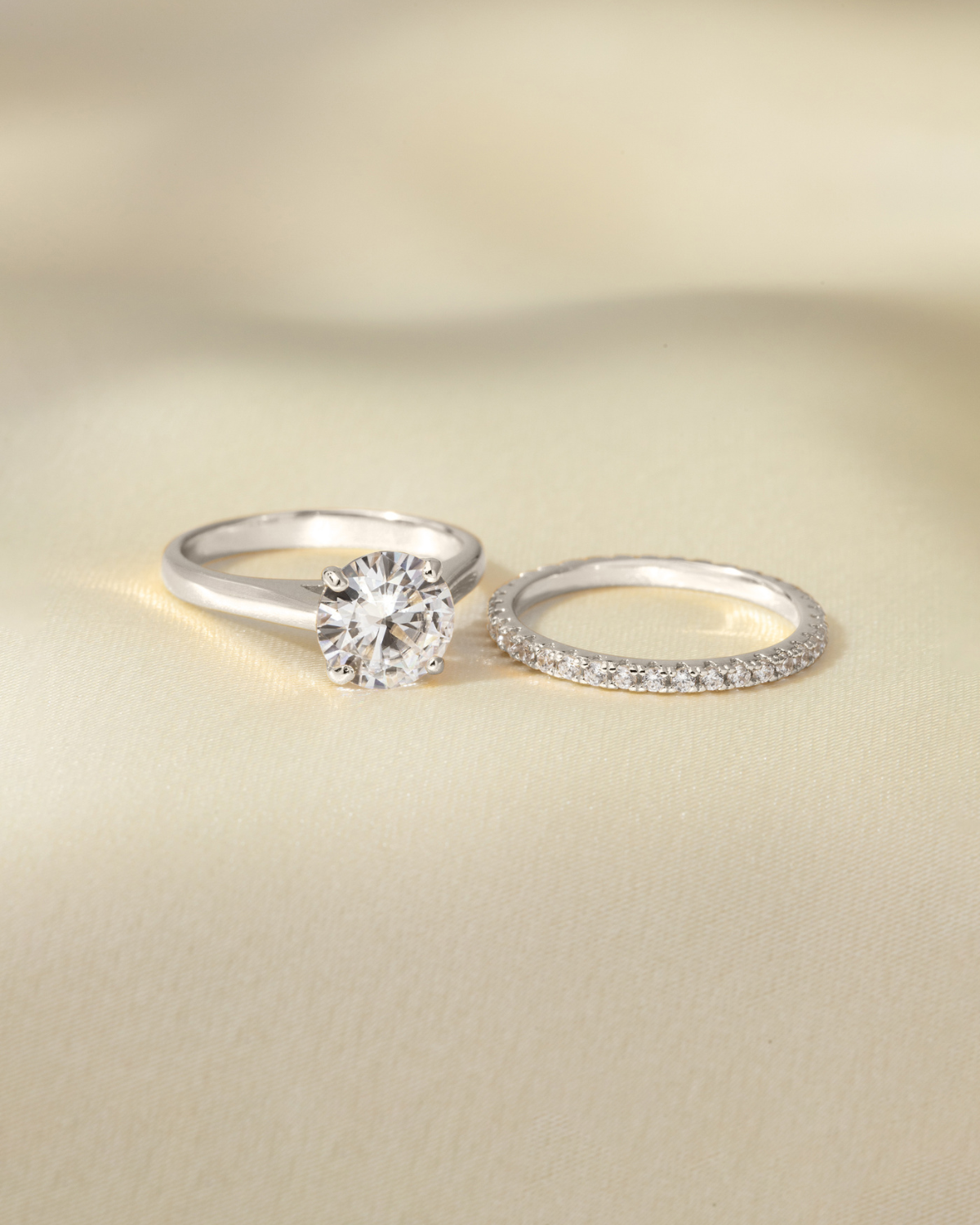 Vianne Jewellery 2ct Round Solitaire Moissanite Engagement Ring in Sterling Silver