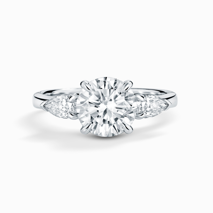 Vianne Jewellery 2ct Round Moissanite Three Stone Engagement Ring in Sterling Silver
