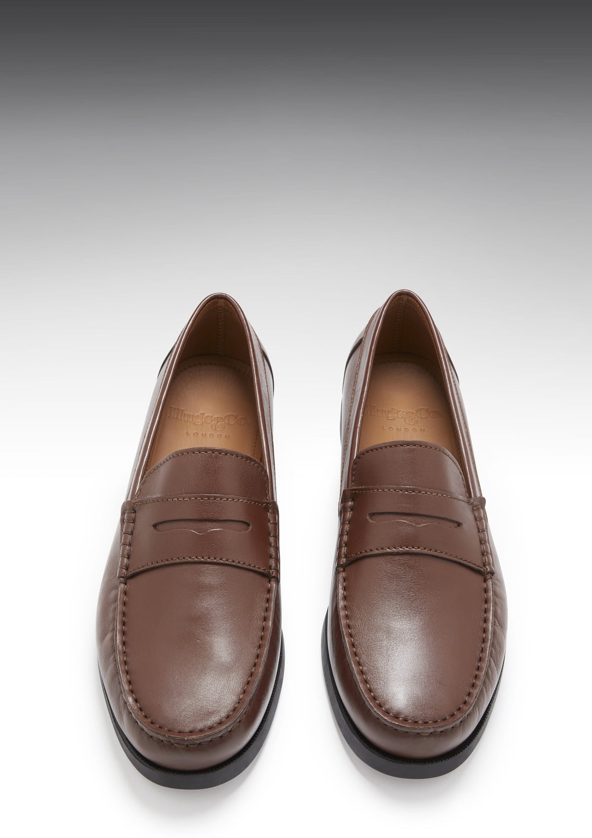 Hugs & Co. Brown Italian Leather Boat Loafers with Rubber Sole for Men