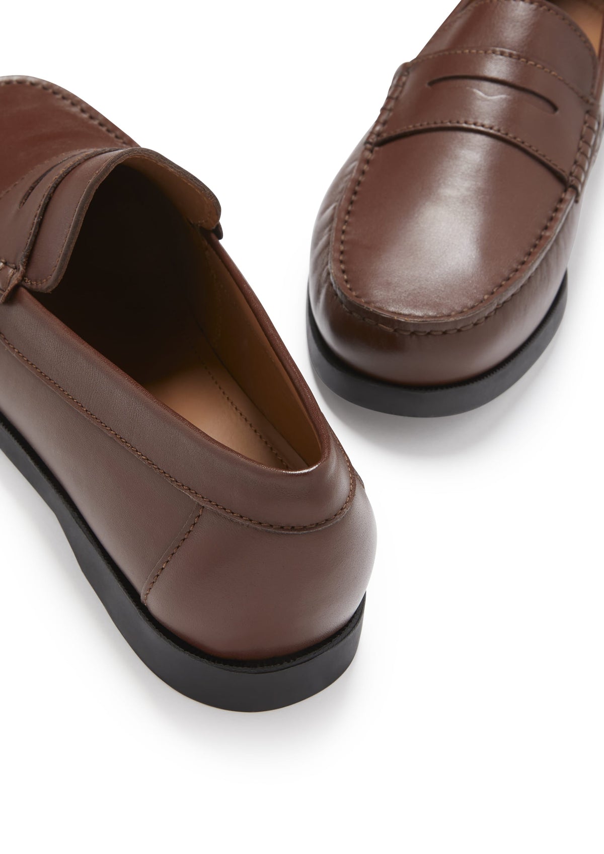 Hugs & Co. Brown Italian Leather Boat Loafers with Rubber Sole for Men