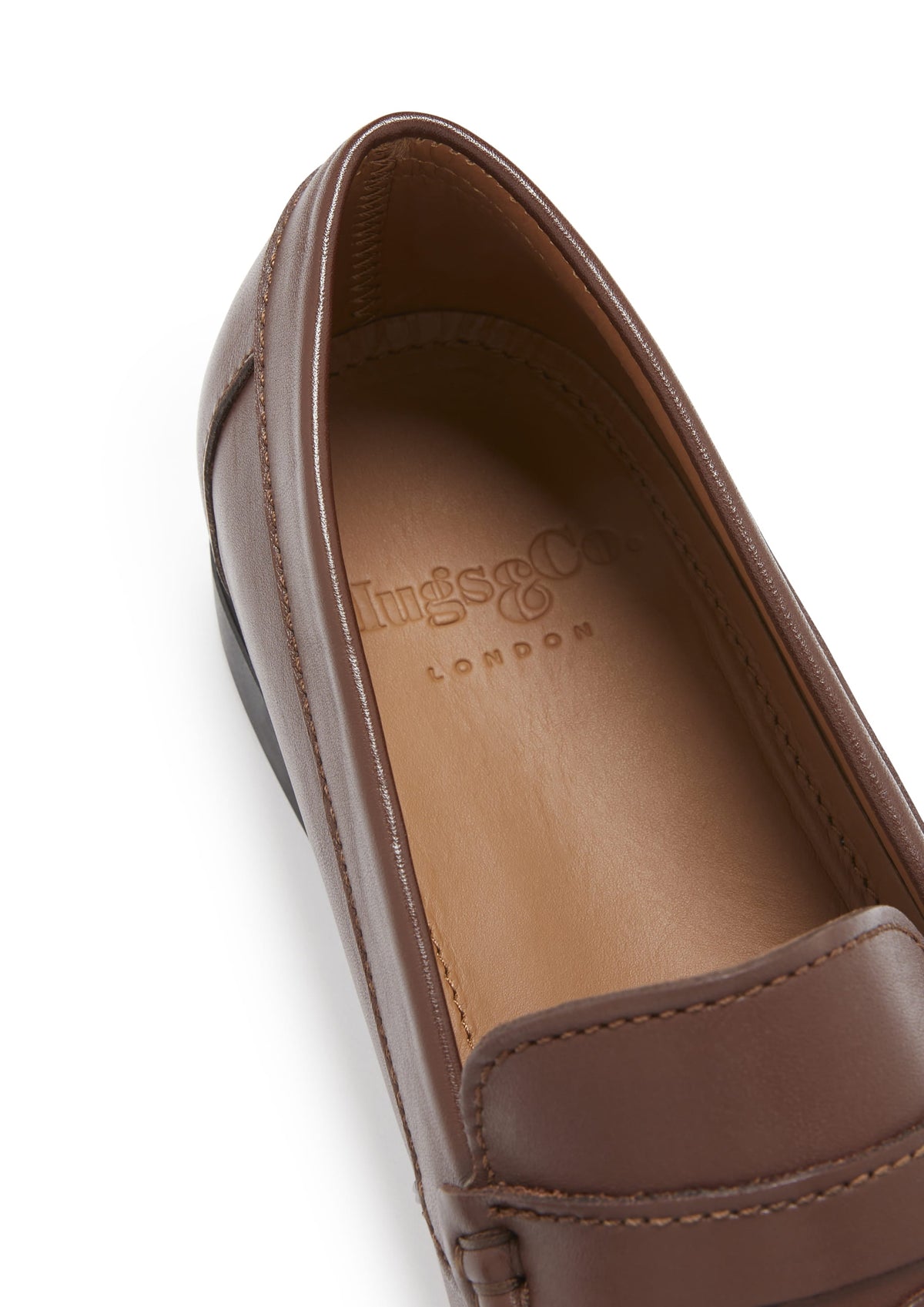 Hugs & Co. Brown Italian Leather Boat Loafers with Rubber Sole for Men