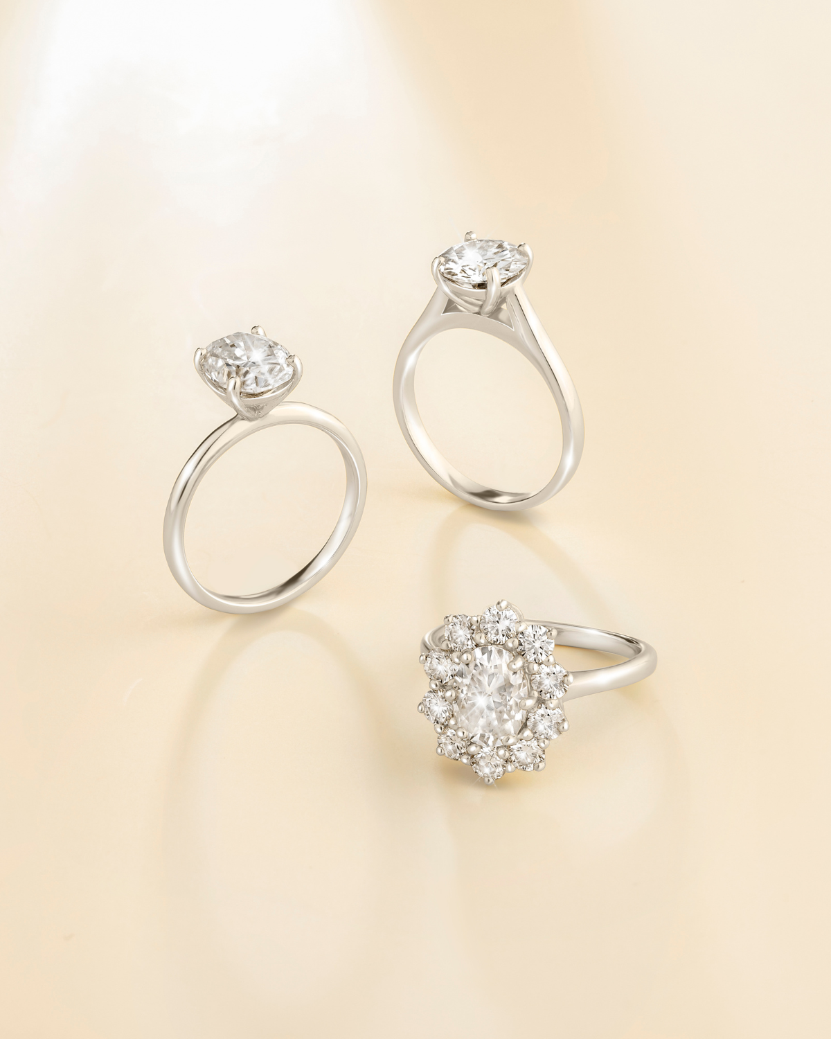 Vianne Jewellery 2ct Round Solitaire Moissanite Engagement Ring in Sterling Silver