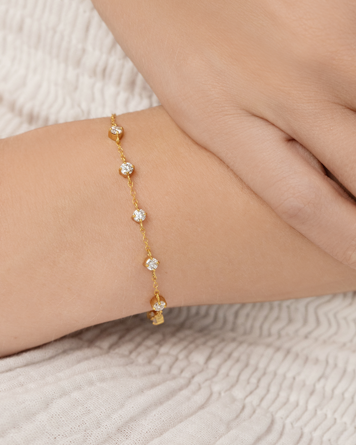 Vianne Jewellery Moissanite Tennis Bracelet in 18k Gold Vermeil