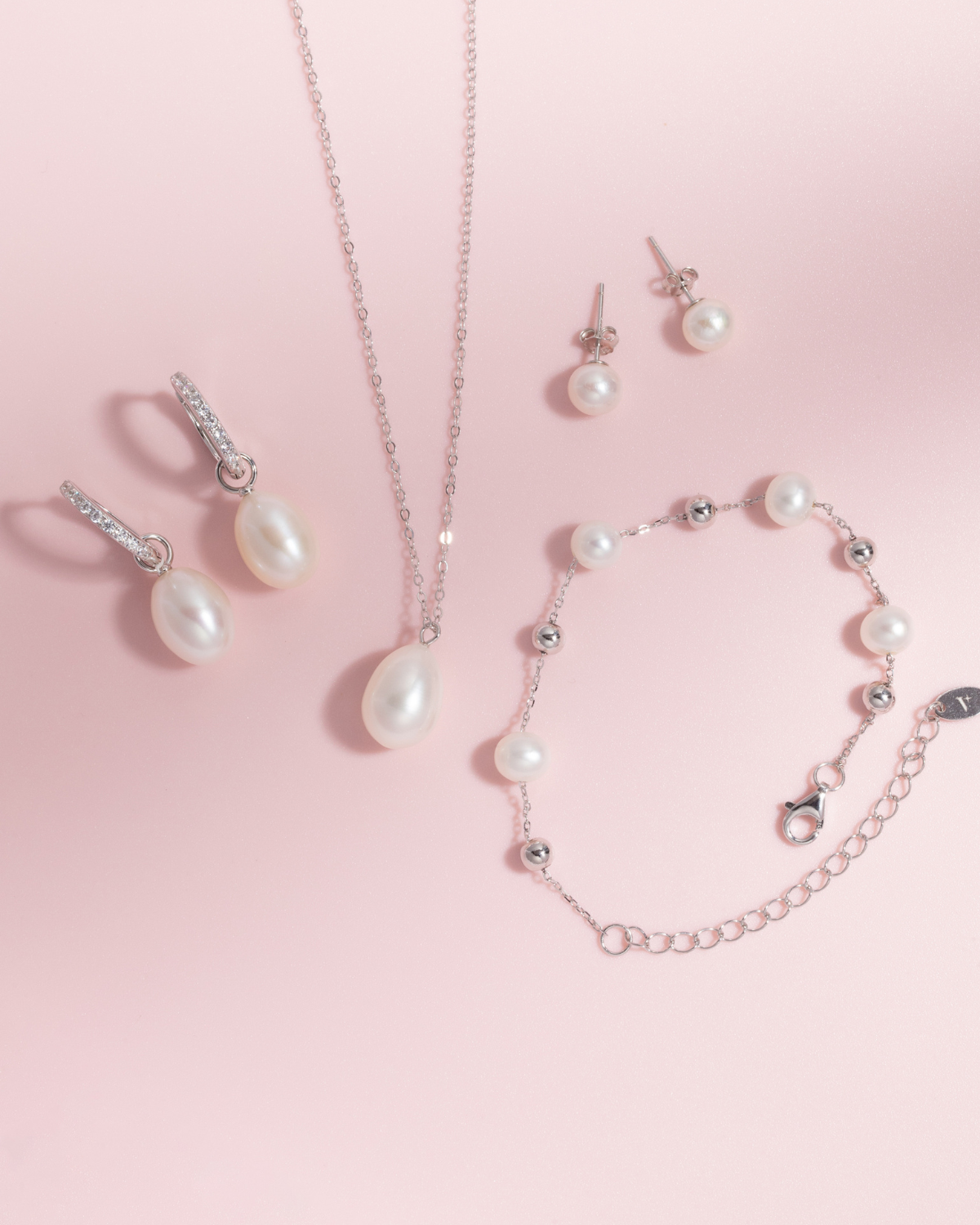 Vianne Jewellery Pearl Everyday Jewellery Set in Sterling Silver