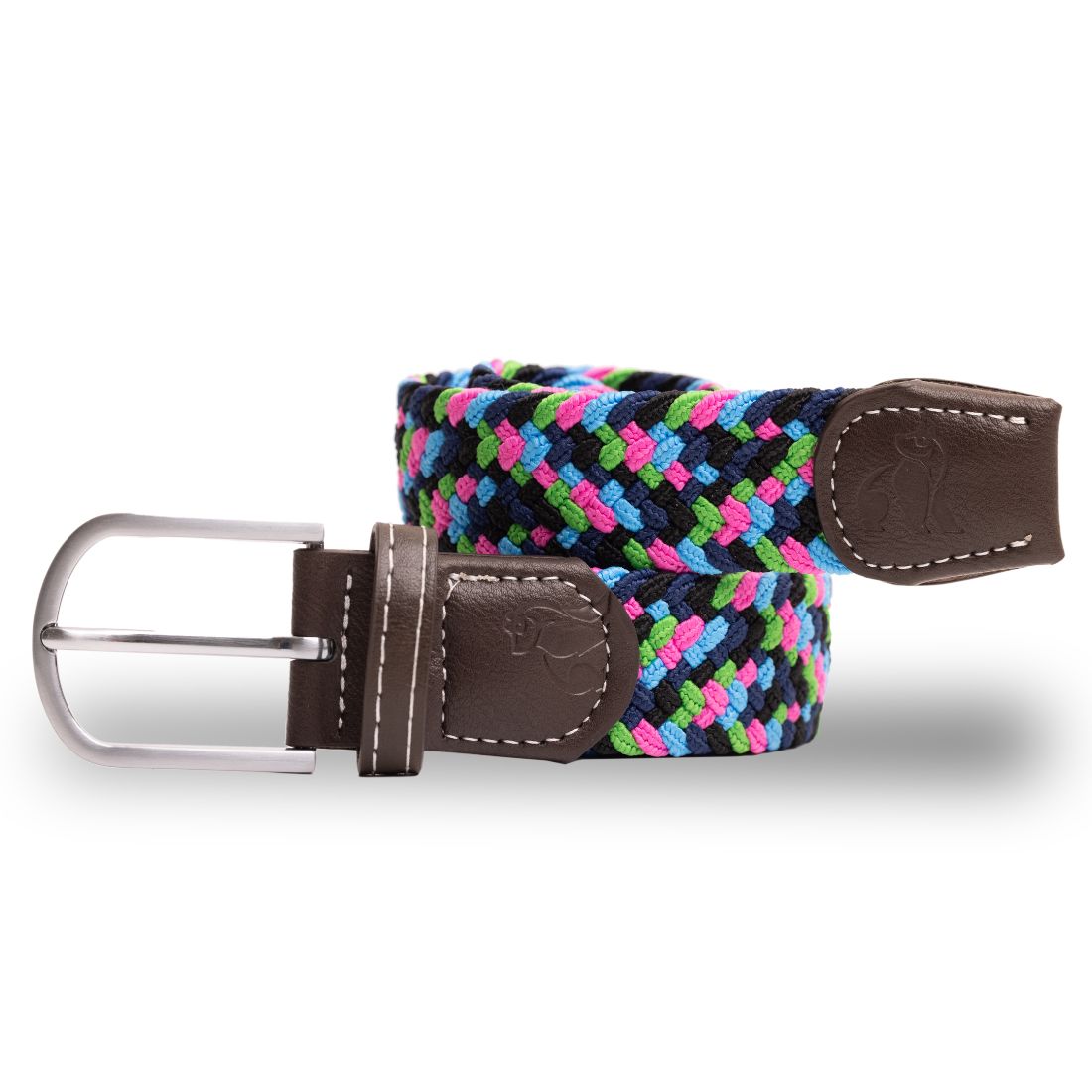 Swole Panda Recycled Woven Belt in Neon Zigzag