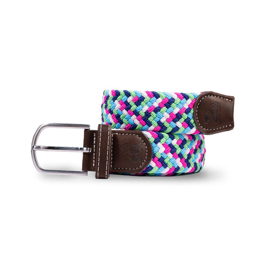 Swole Panda Woven Belt in Bright Zigzag